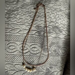 Rose Gold Pearl style necklace - double layer